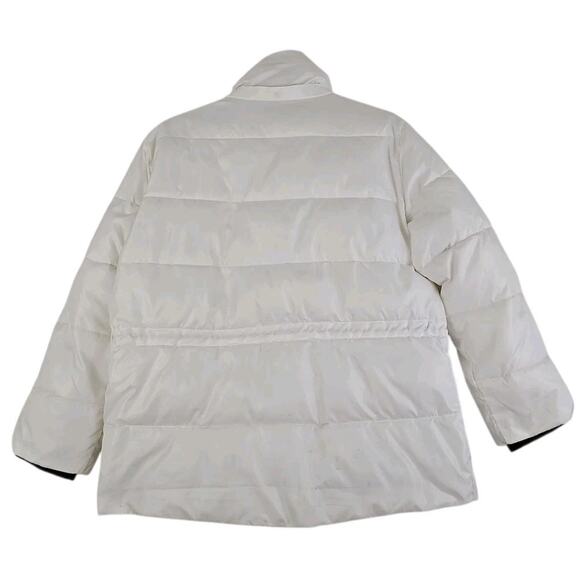 EXPRESS ~Men's Size M~ White Snow Puffer Watetproof & Warm Coat Zip-Up Jacket. - Picture 16 of 16